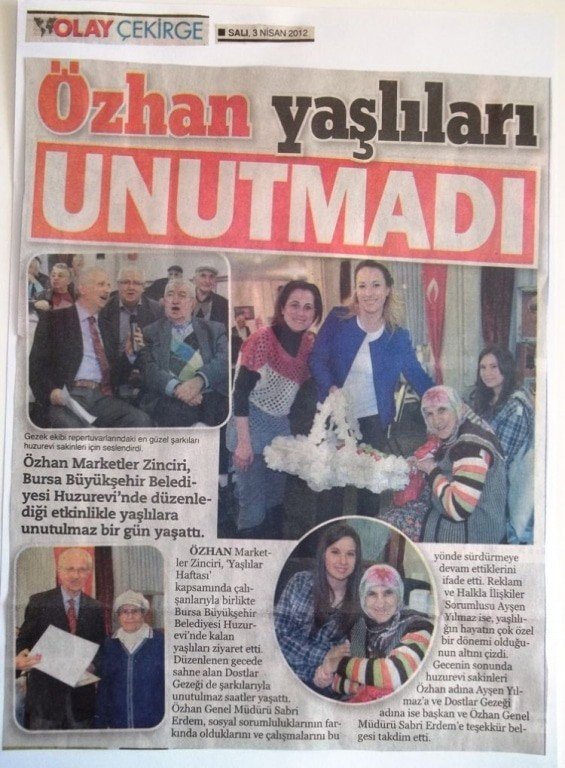 Özhan Yaşlıları Unutmadı