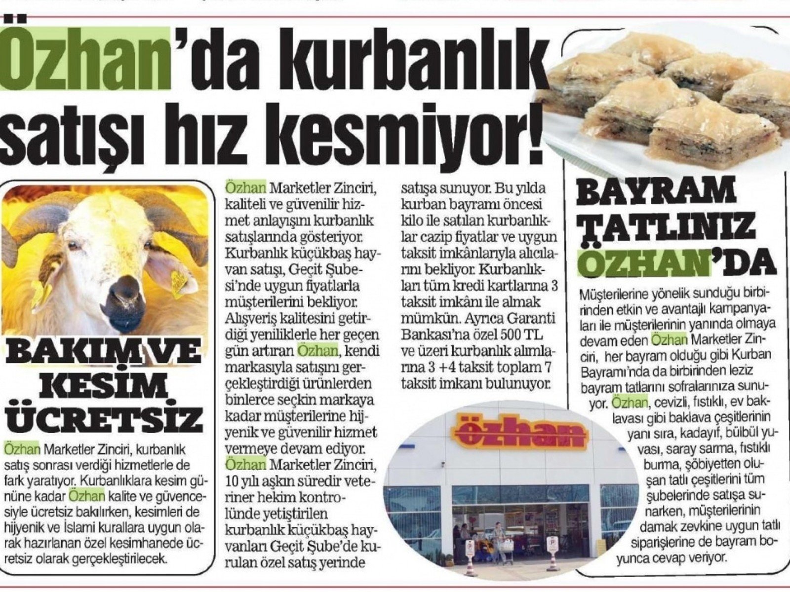 Özhan’da Kurbanlık Satışı