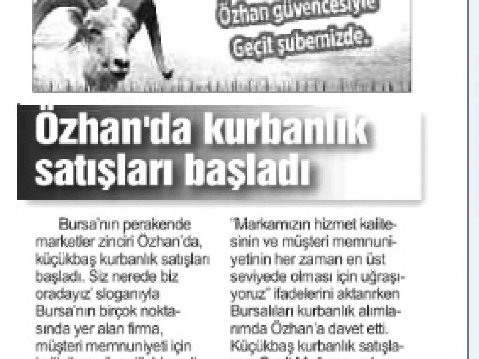 Özhan'da kurbanlık satışları başladı