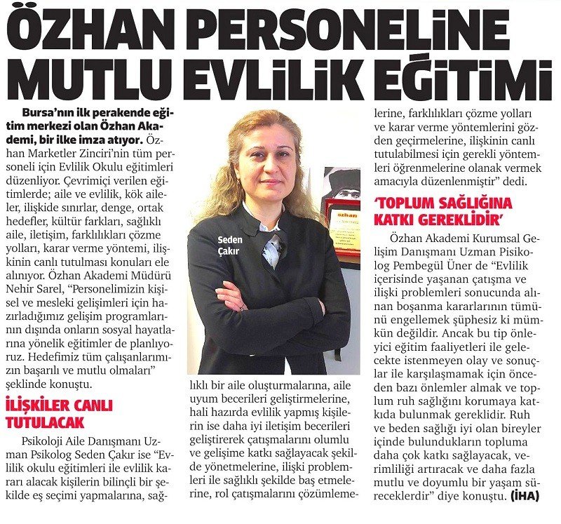 ÖZHAN PERSONELİNE EVLİLİK OKULU EĞİTİMİ