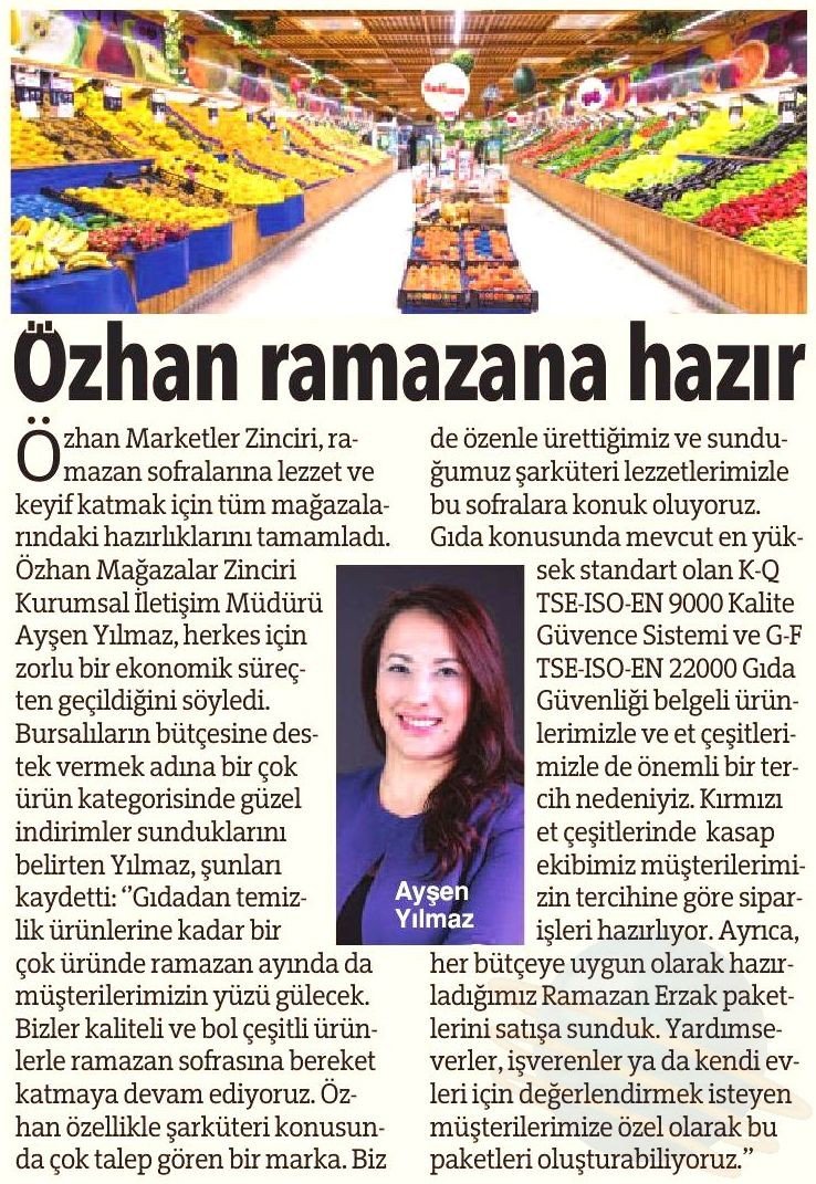 Özhan Ramazan'a hazır