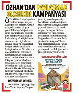 ÖZHAN’DAN KİTAP VE OYUNCAK BAĞIŞI KAMPANYASI