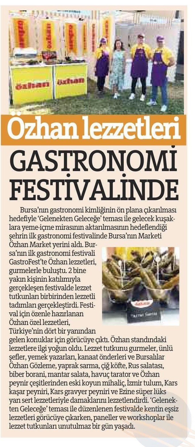 BURSA’NIN İLK GASTRONOMİ FESTİVALİNDE ÖZHAN LEZZETLERİ