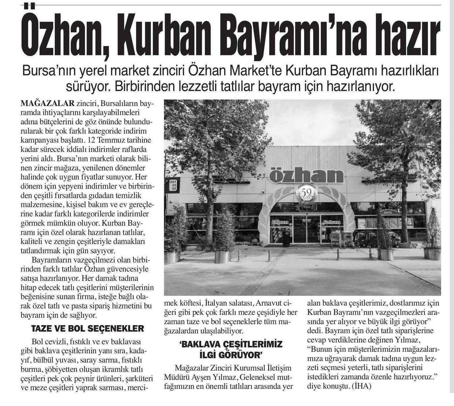 Özhan, Kurban Bayramı'na hazır