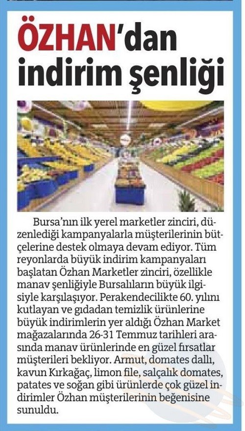 BÜYÜK “ÖZHAN FIRSATLARI” MÜŞTERİLERİ BEKLİYOR